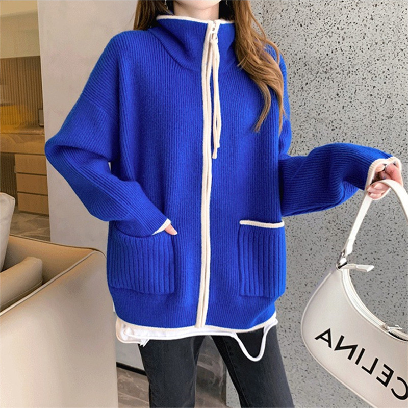 カーディガン 秋服 レディース 春 セーター ニット 前開き 冬 通勤 トップス ドルマンスリーブ 羽織り 長袖 着痩せ カジュアル ストライプ ゆったり おしゃれ 