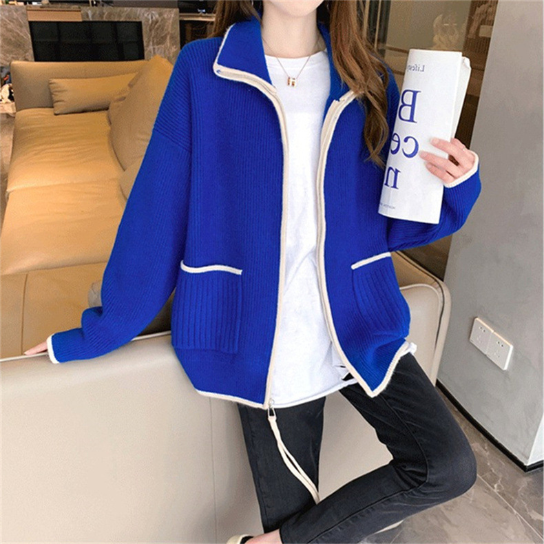 カーディガン 秋服 レディース 春 セーター ニット 前開き 冬 通勤 トップス ドルマンスリーブ 羽織り 長袖 着痩せ カジュアル ストライプ ゆったり おしゃれ 