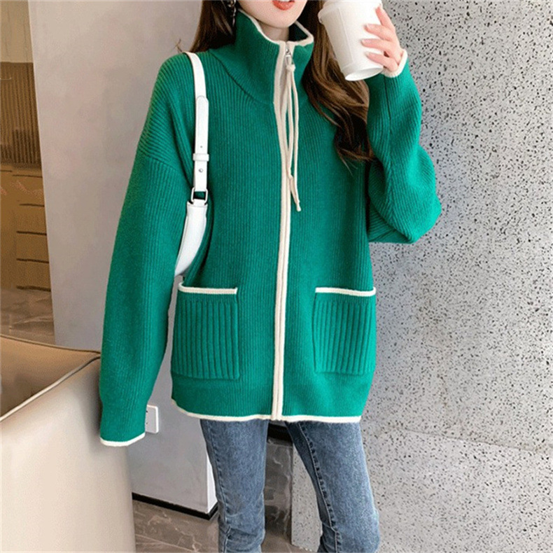 カーディガン 秋服 レディース 春 セーター ニット 前開き 冬 通勤 トップス ドルマンスリーブ 羽織り 長袖 着痩せ カジュアル ストライプ ゆったり おしゃれ 