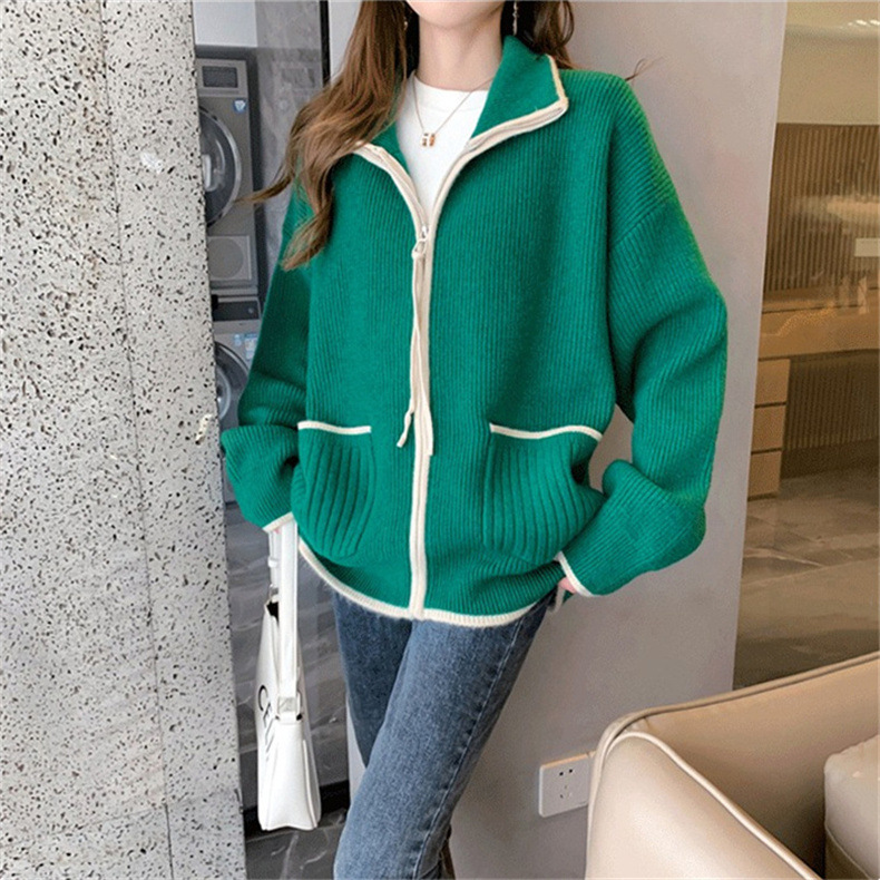 カーディガン 秋服 レディース 春 セーター ニット 前開き 冬 通勤 トップス ドルマンスリーブ 羽織り 長袖 着痩せ カジュアル ストライプ ゆったり おしゃれ 