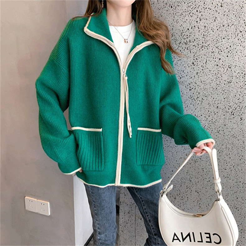 カーディガン 秋服 レディース 春 セーター ニット 前開き 冬 通勤 トップス ドルマンスリーブ 羽織り 長袖 着痩せ カジュアル ストライプ ゆったり おしゃれ 