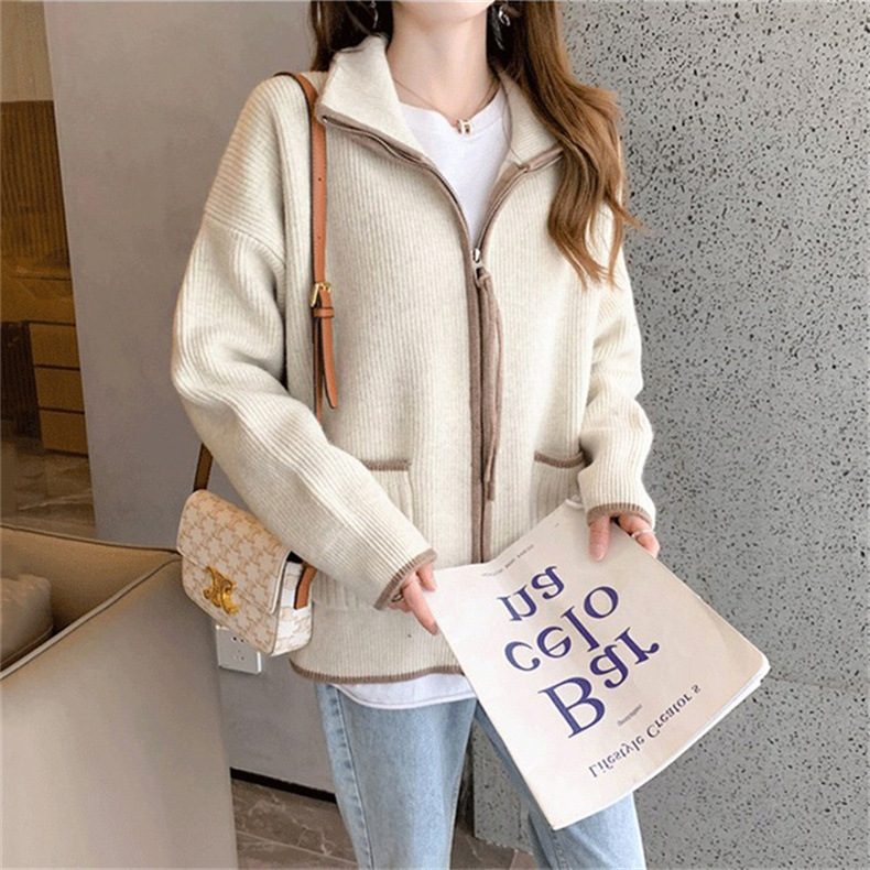 カーディガン 秋服 レディース 春 セーター ニット 前開き 冬 通勤 トップス ドルマンスリーブ 羽織り 長袖 着痩せ カジュアル ストライプ ゆったり おしゃれ 