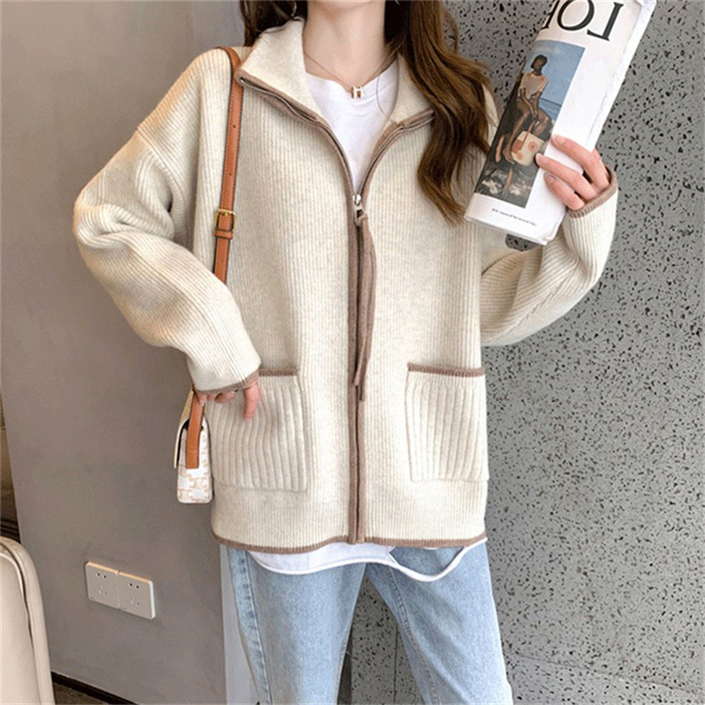 カーディガン 秋服 レディース 春 セーター ニット 前開き 冬 通勤 トップス ドルマンスリーブ 羽織り 長袖 着痩せ カジュアル ストライプ ゆったり おしゃれ 