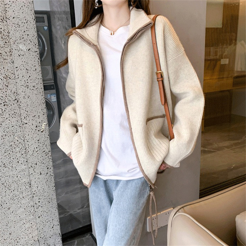 カーディガン 秋服 レディース 春 セーター ニット 前開き 冬 通勤 トップス ドルマンスリーブ 羽織り 長袖 着痩せ カジュアル ストライプ ゆったり おしゃれ 