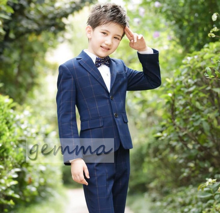 フォーマルスーツ キッズスーツ 子供服 5点セット 長袖 オシャレ 卒業式 入学式 七五三 120CM 発表会 男の子 ネイビー 送料無料 入園式 