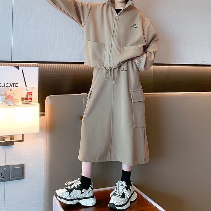 小学生 セットアップ キッズ 女の子 スウェット フルジップ 通学 春秋 韓国 カジュアルガー可愛い スカート 長袖 2点セット ジャケット 