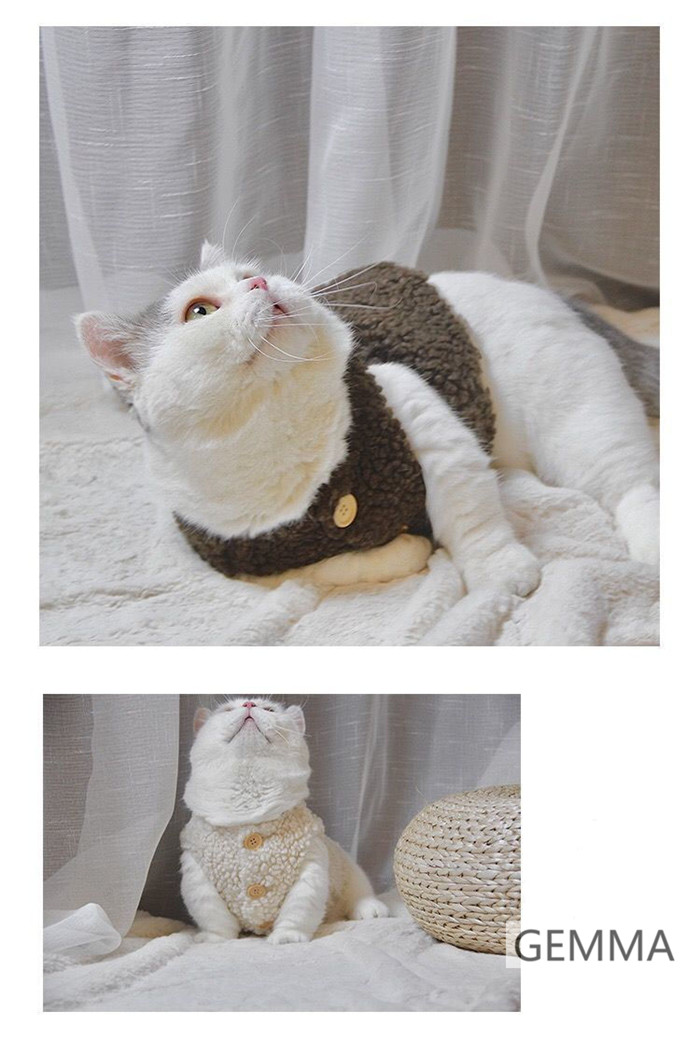 ペット服 猫服 犬服 キャットウェア 可愛い ベスト 暖かい もこもこ 猫 裏起毛 小型犬 ふわふわ 送料無料 