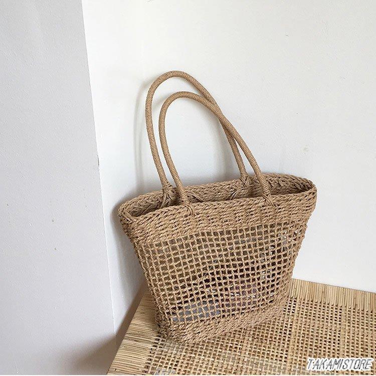 かごバッグ レディース 春夏 ハンドバッグ 草編みバッグ かばん トートバッグ 軽い 韓国風 ショルダーバッグ 小物入れ 麦わら おしゃれ 手提げバッグ ポーチ 