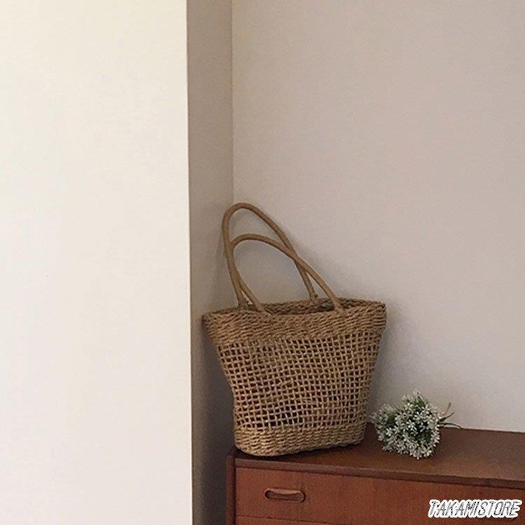 かごバッグ レディース 春夏 ハンドバッグ 草編みバッグ かばん トートバッグ 軽い 韓国風 ショルダーバッグ 小物入れ 麦わら おしゃれ 手提げバッグ ポーチ 