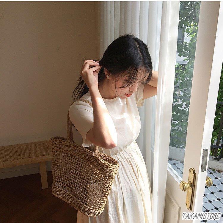 かごバッグ レディース 春夏 ハンドバッグ 草編みバッグ かばん トートバッグ 軽い 韓国風 ショルダーバッグ 小物入れ 麦わら おしゃれ 手提げバッグ ポーチ 