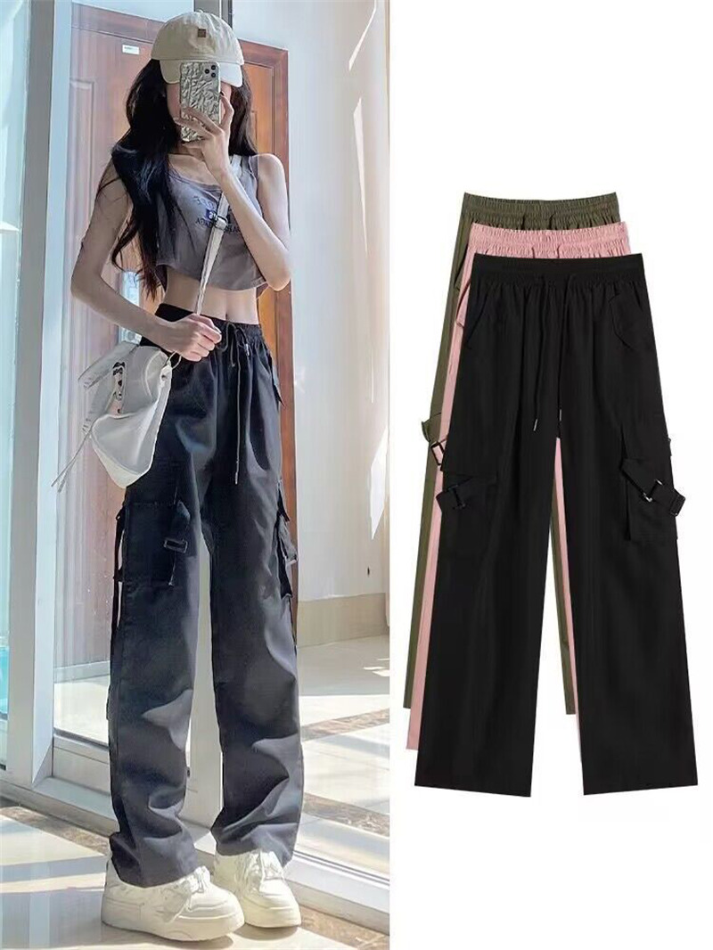 カーゴパンツ レディース ミリタリーパンツ カーゴ ロングパンツ テーパードパンツ ワイドパンツ ダンス衣装 ヒップホップ ウエストゴム 美シルエット 