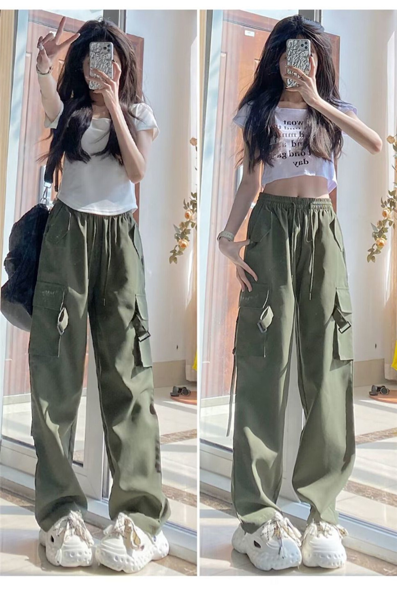 カーゴパンツ レディース ミリタリーパンツ カーゴ ロングパンツ テーパードパンツ ワイドパンツ ダンス衣装 ヒップホップ ウエストゴム 美シルエット 