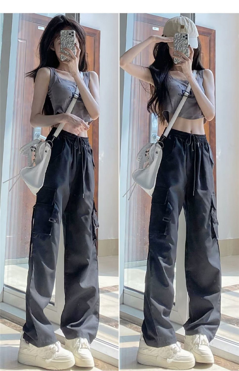 カーゴパンツ レディース ミリタリーパンツ カーゴ ロングパンツ テーパードパンツ ワイドパンツ ダンス衣装 ヒップホップ ウエストゴム 美シルエット 