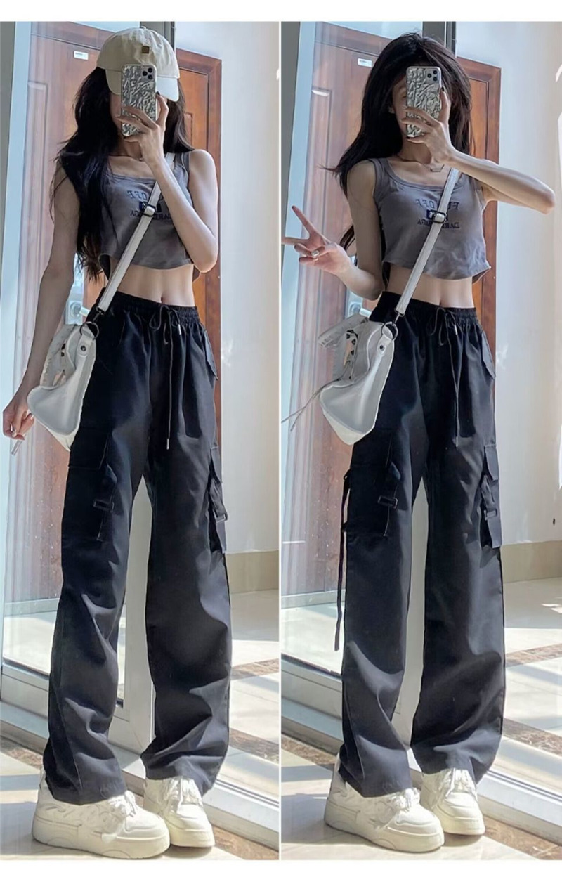 カーゴパンツ レディース ミリタリーパンツ カーゴ ロングパンツ テーパードパンツ ワイドパンツ ダンス衣装 ヒップホップ ウエストゴム 美シルエット 