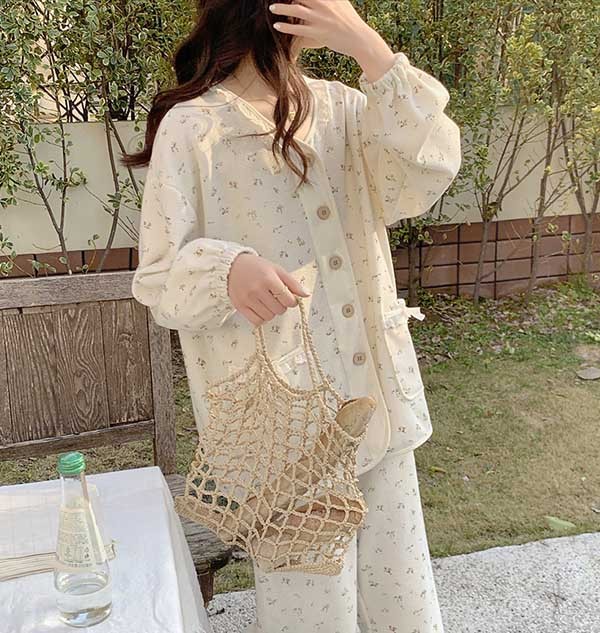 ルームウエア 上下セット 部屋着 花柄 春 長袖 秋 可愛い 着心地よい レディース かわいい オシャレ 大きいサイズ パジャマ ゆったり 