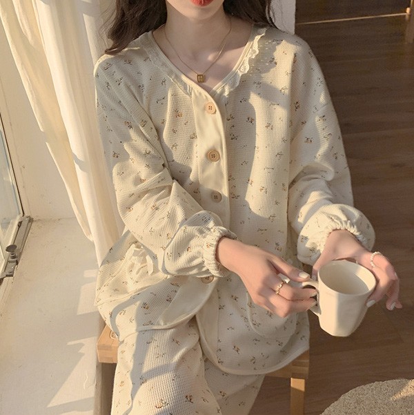 ルームウエア 上下セット 部屋着 花柄 春 長袖 秋 可愛い 着心地よい レディース かわいい オシャレ 大きいサイズ パジャマ ゆったり 