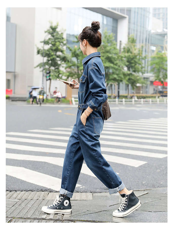 オールインワン レディース デニム 長袖 ワイドパンツ 春 秋 大きいサイズ カジュアル ゆるっと 体型カバー お呼ばれ ゆったり おしゃれ 可愛い 女性らしい 