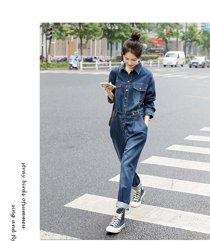 オールインワン レディース デニム 長袖 ワイドパンツ 春 秋 大きいサイズ カジュアル ゆるっと 体型カバー お呼ばれ ゆったり おしゃれ 可愛い 女性らしい 