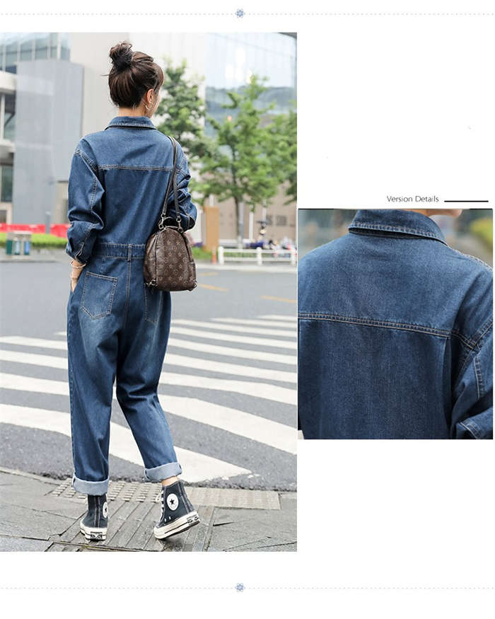 オールインワン レディース デニム 長袖 ワイドパンツ 春 秋 大きいサイズ カジュアル ゆるっと 体型カバー お呼ばれ ゆったり おしゃれ 可愛い 女性らしい 