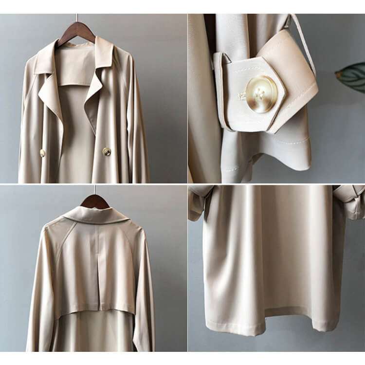 トレンチコート レディース 薄手 ひざ丈 アウター 上品 オープンエレ定番 春 ダブルボタン おしゃれ フォーマル 秋 シンプル 