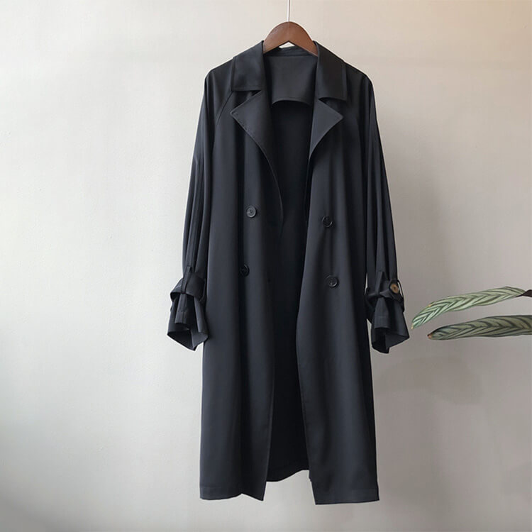 トレンチコート レディース 薄手 ひざ丈 アウター 上品 オープンエレ定番 春 ダブルボタン おしゃれ フォーマル 秋 シンプル 