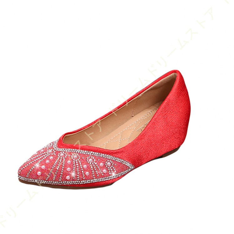 きれいめ パンプス ポインテッドトゥ 安定感 キラキラパンプス ウェッジソール 5CM スリッポン 痛くない 歩きやすい 通気性 走れる 脱げない 幅広 美脚 