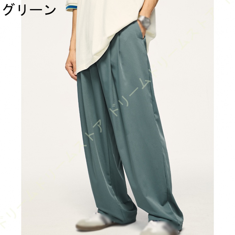 ワイドパンツ メンズ ロングパンツ 薄手 夏 イージーパンツ 体型カバー 男性 おしゃれ ストレートパンツ ゆったり サマーパンツ 長ズボン 楽チン 