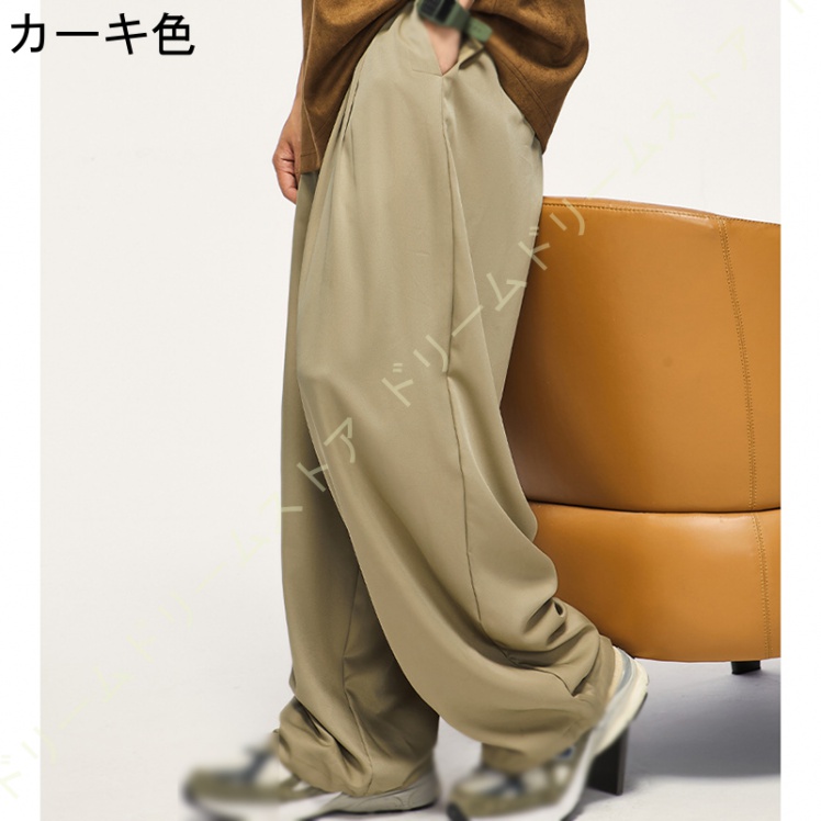 ワイドパンツ メンズ ロングパンツ 薄手 夏 イージーパンツ 体型カバー 男性 おしゃれ ストレートパンツ ゆったり サマーパンツ 長ズボン 楽チン 