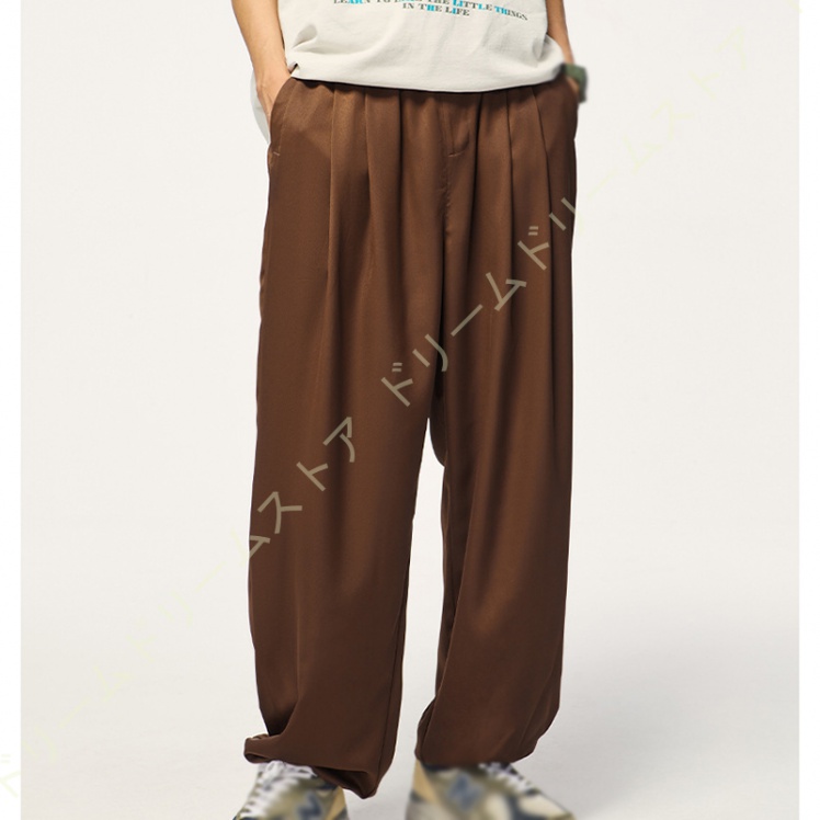 ワイドパンツ メンズ ロングパンツ 薄手 夏 イージーパンツ 体型カバー 男性 おしゃれ ストレートパンツ ゆったり サマーパンツ 長ズボン 楽チン 