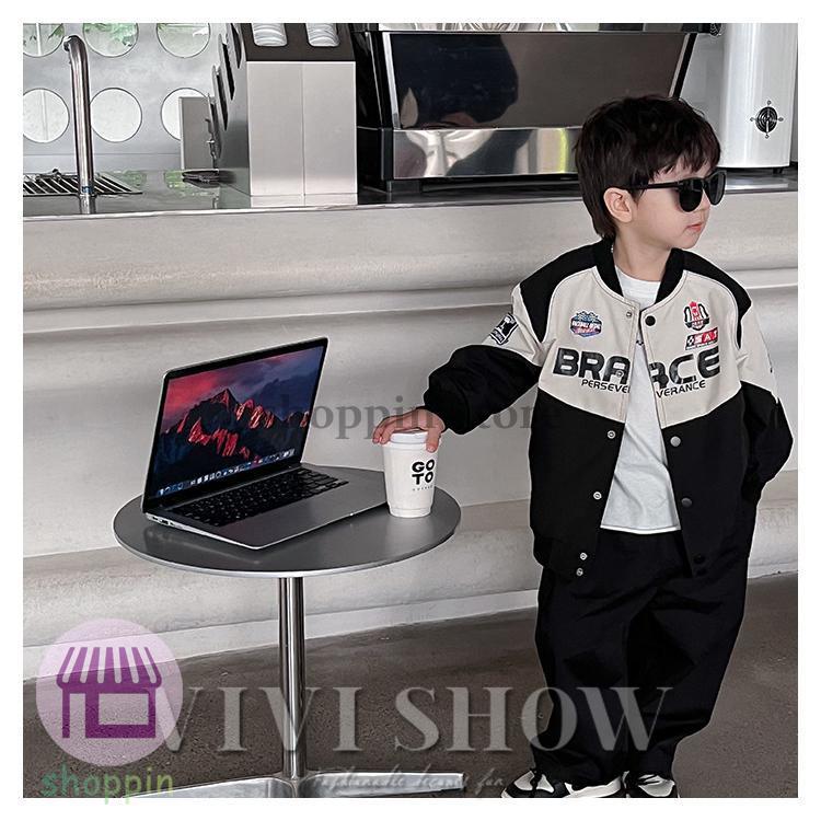 キッズ アウター 長袖 トップス シンプル カジュアル あわせやすい レーサー風 動きやすい 着やすい ジャンパー ポケット おしゃれ ゆったり 