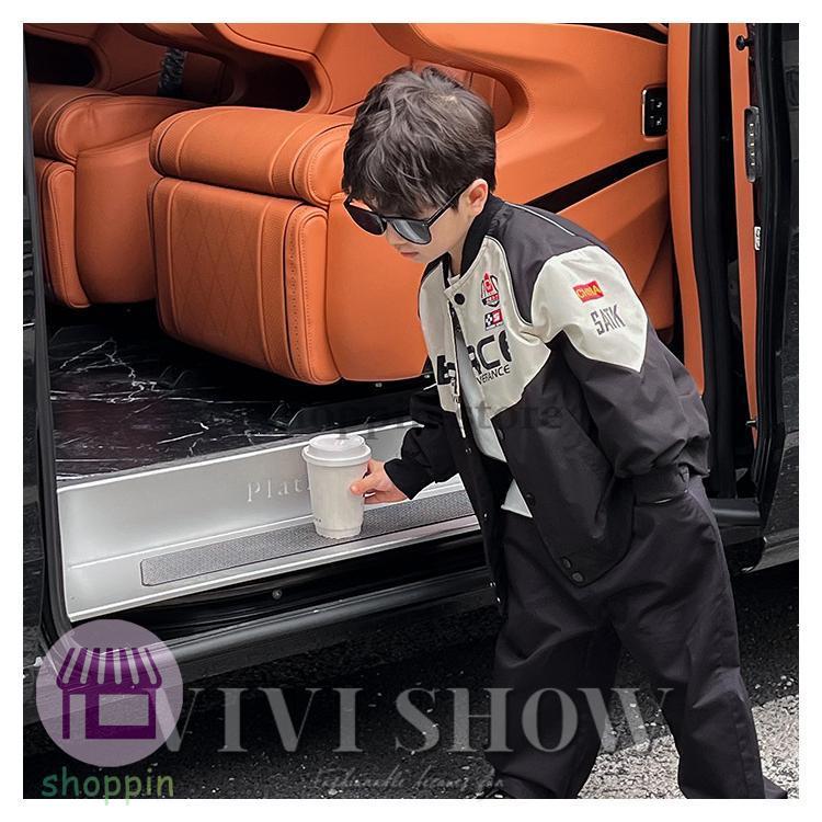 キッズ アウター 長袖 トップス シンプル カジュアル あわせやすい レーサー風 動きやすい 着やすい ジャンパー ポケット おしゃれ ゆったり 