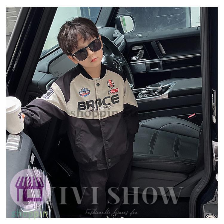 キッズ アウター 長袖 トップス シンプル カジュアル あわせやすい レーサー風 動きやすい 着やすい ジャンパー ポケット おしゃれ ゆったり 