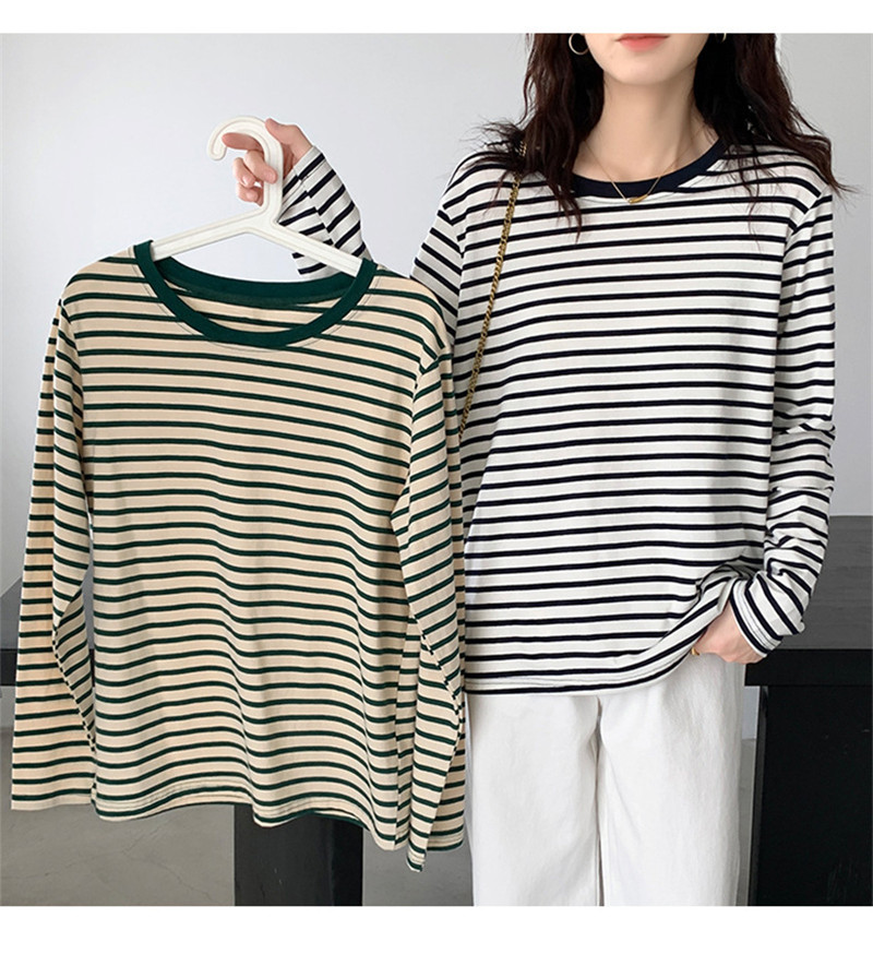 Tシャツ レディース 長袖 カットソー ボーダー ロングTシャツ 大きいサイズ クルーネック トレーナー おしゃれ 部屋着 スウェット ルームウェア 