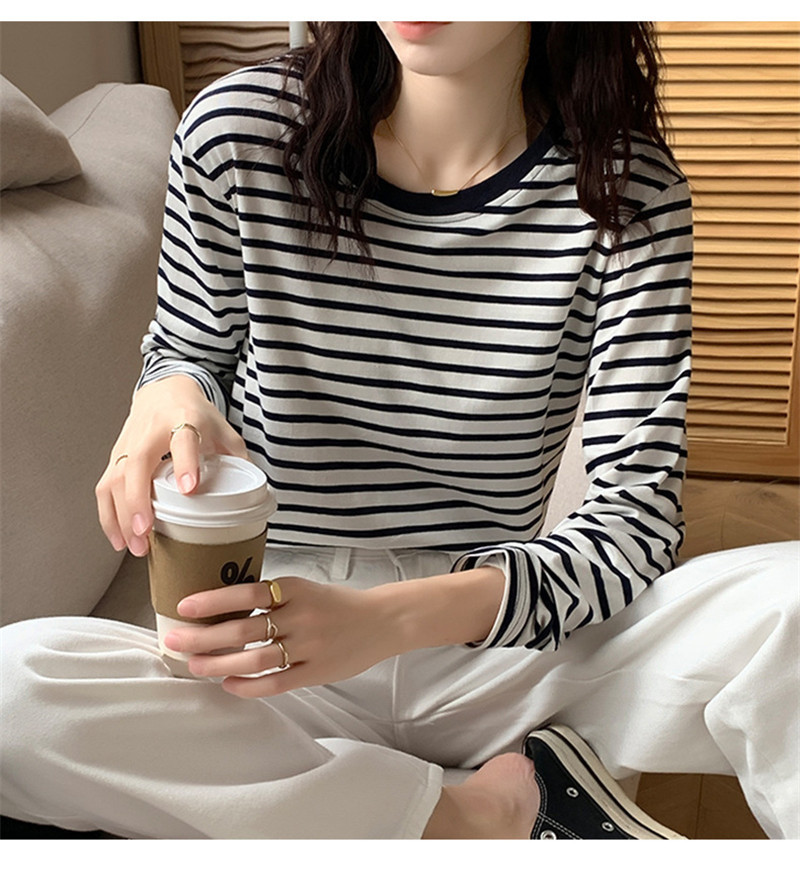 Tシャツ レディース 長袖 カットソー ボーダー ロングTシャツ 大きいサイズ クルーネック トレーナー おしゃれ 部屋着 スウェット ルームウェア 