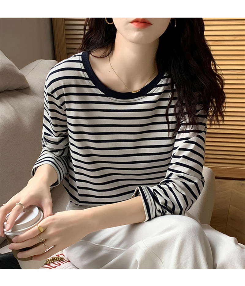 Tシャツ レディース 長袖 カットソー ボーダー ロングTシャツ 大きいサイズ クルーネック トレーナー おしゃれ 部屋着 スウェット ルームウェア 