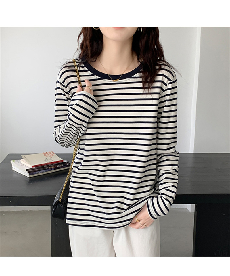 Tシャツ レディース 長袖 カットソー ボーダー ロングTシャツ 大きいサイズ クルーネック トレーナー おしゃれ 部屋着 スウェット ルームウェア 