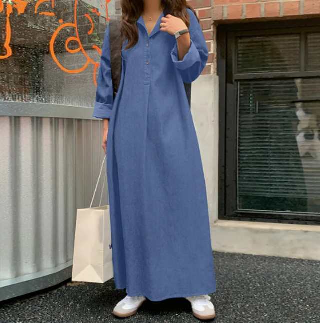 ワンピース レディース きれいめ 40代 デニムワンピース 大きいサイズ 体型カバー きれいめ おしゃれ 春秋 シャツワンピース 長袖 お出か 