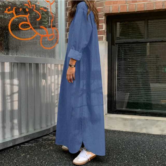 ワンピース レディース きれいめ 40代 デニムワンピース 大きいサイズ 体型カバー きれいめ おしゃれ 春秋 シャツワンピース 長袖 お出か 