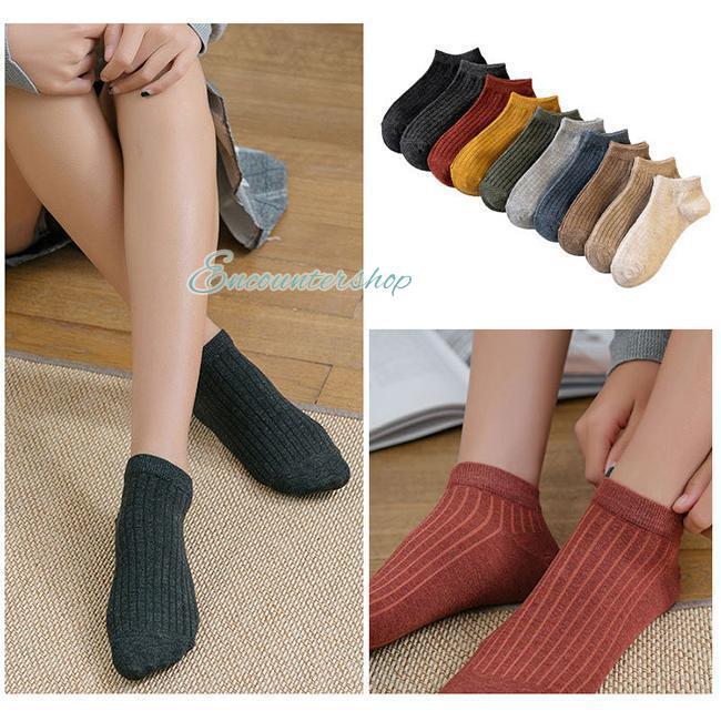 靴下 スニーカーソックス レディース ランダム5足セット くるぶし 綿 23~26.5CM 男女兼用 脱げない 春夏秋冬 無地 薄手 