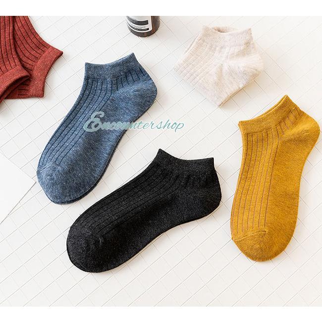 靴下 スニーカーソックス レディース ランダム5足セット くるぶし 綿 23~26.5CM 男女兼用 脱げない 春夏秋冬 無地 薄手 
