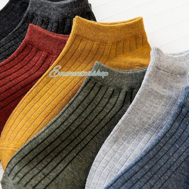 靴下 スニーカーソックス レディース ランダム5足セット くるぶし 綿 23~26.5CM 男女兼用 脱げない 春夏秋冬 無地 薄手 