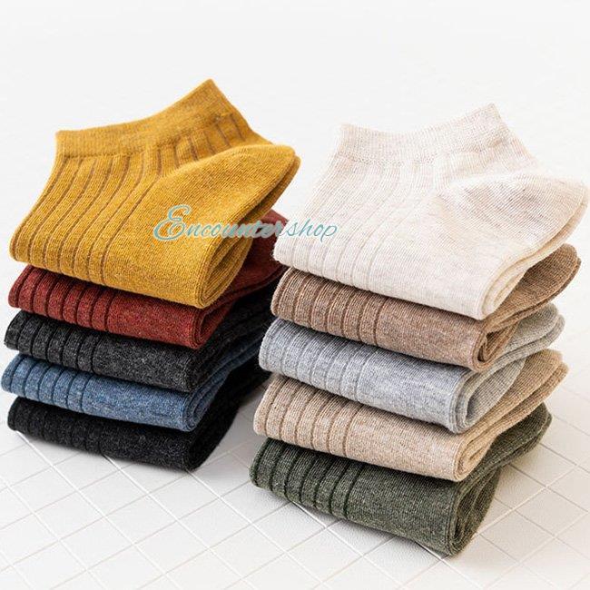 靴下 スニーカーソックス レディース ランダム5足セット くるぶし 綿 23~26.5CM 男女兼用 脱げない 春夏秋冬 無地 薄手 