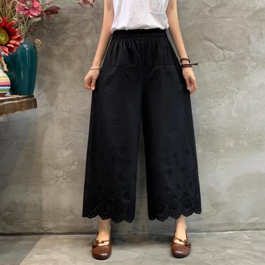 3色 ペチコート レース ペチパンツ 春夏秋 九分丈 シンプル 重ね着 レディース ナチュラル ボ下着 かわいい 綿コットン カジ ロング丈 