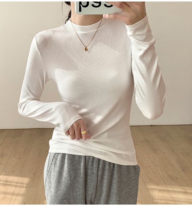 長袖 Tシャツ レディース インナー トップス 柔らかい OL じゅうなん 薄め 通勤 シャツ おしゃれ 無地 伸縮性 カジュアル ブラウス 