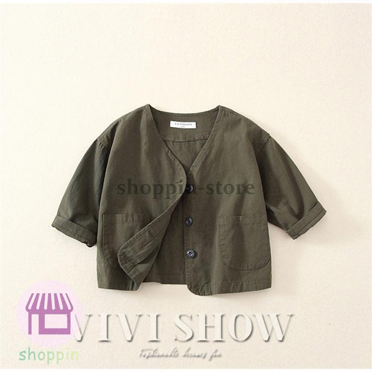 キッズ 長袖 トップス アウター Ｖネック おしゃれ あわせやすい 着やすい かわいい 動きやすい 男の子 シンプル 女の子 兼用 