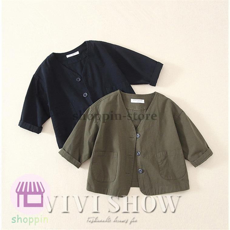 キッズ 長袖 トップス アウター Ｖネック おしゃれ あわせやすい 着やすい かわいい 動きやすい 男の子 シンプル 女の子 兼用 