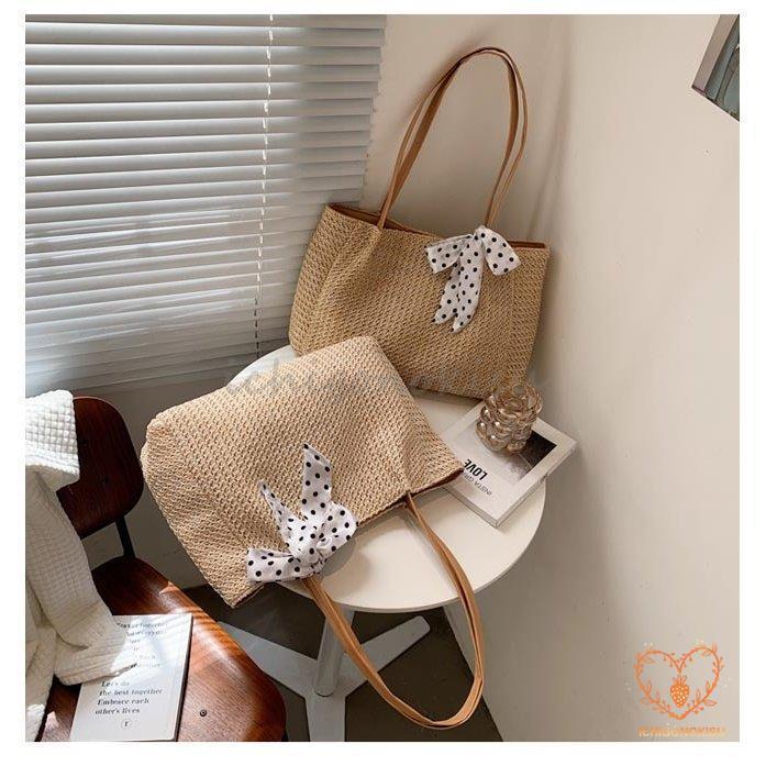 かごバッグ レディース トートバッグ 夏 A4 カゴバッグ ハンドバッグ ショルダーバッグ リボン付き 手提げ 大人可愛い バッグ 大容量 リゾート 