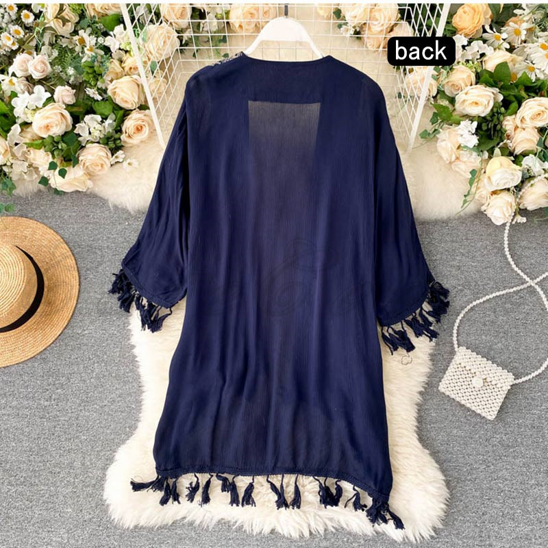 ロング カーディガン レディース きれいめ 透け感 涼感 ボタンなし 上品 民族風 アウトドア リゾート 送料無料 旅行 ゆったり ひんやり 体型カバー 