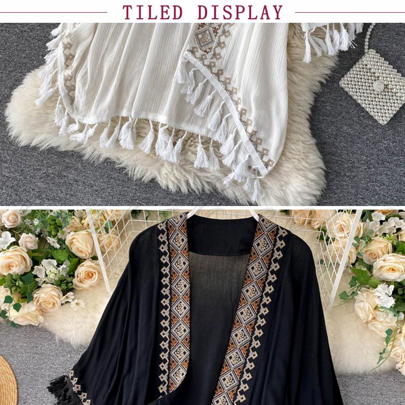 ロング カーディガン レディース きれいめ 透け感 涼感 ボタンなし 上品 民族風 アウトドア リゾート 送料無料 旅行 ゆったり ひんやり 体型カバー 