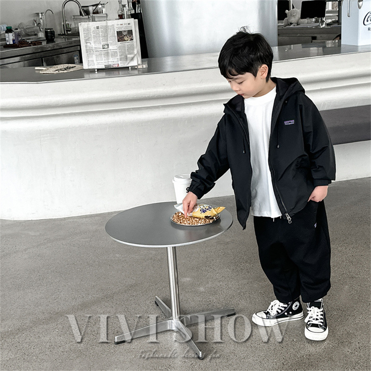 キッズ アウター 長袖 トップス フードつき カジュアル ジップおしゃれ ゆったり シンプル 動きやすい あわせやすい 着やすい ノーハイネック 